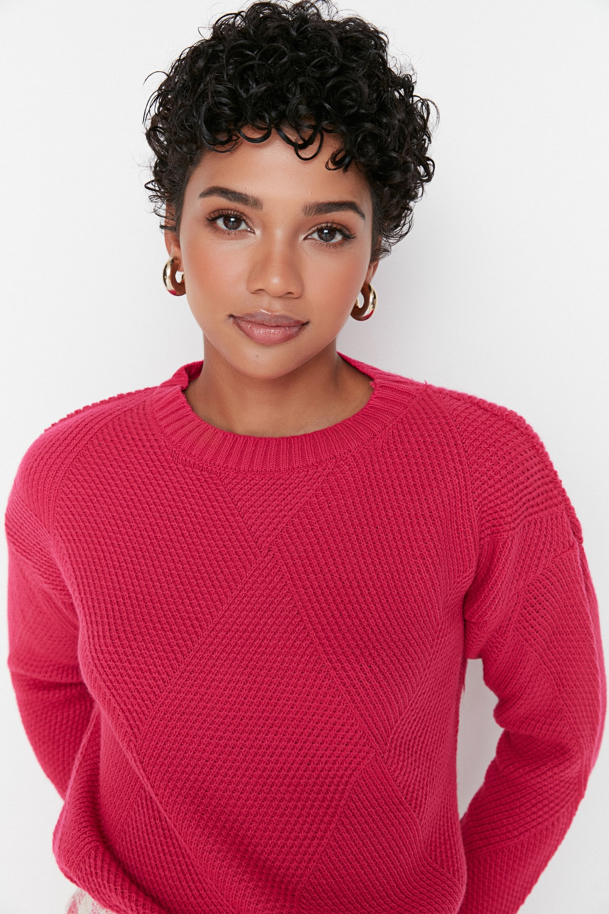 Trendyol Collection Pullover Rosa Regular Fit