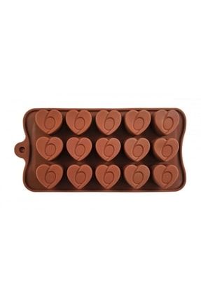 Silikon Çikolata Kalıbı Baskılı Kalp 3x3x1,5 Cm PYP-YP1285--