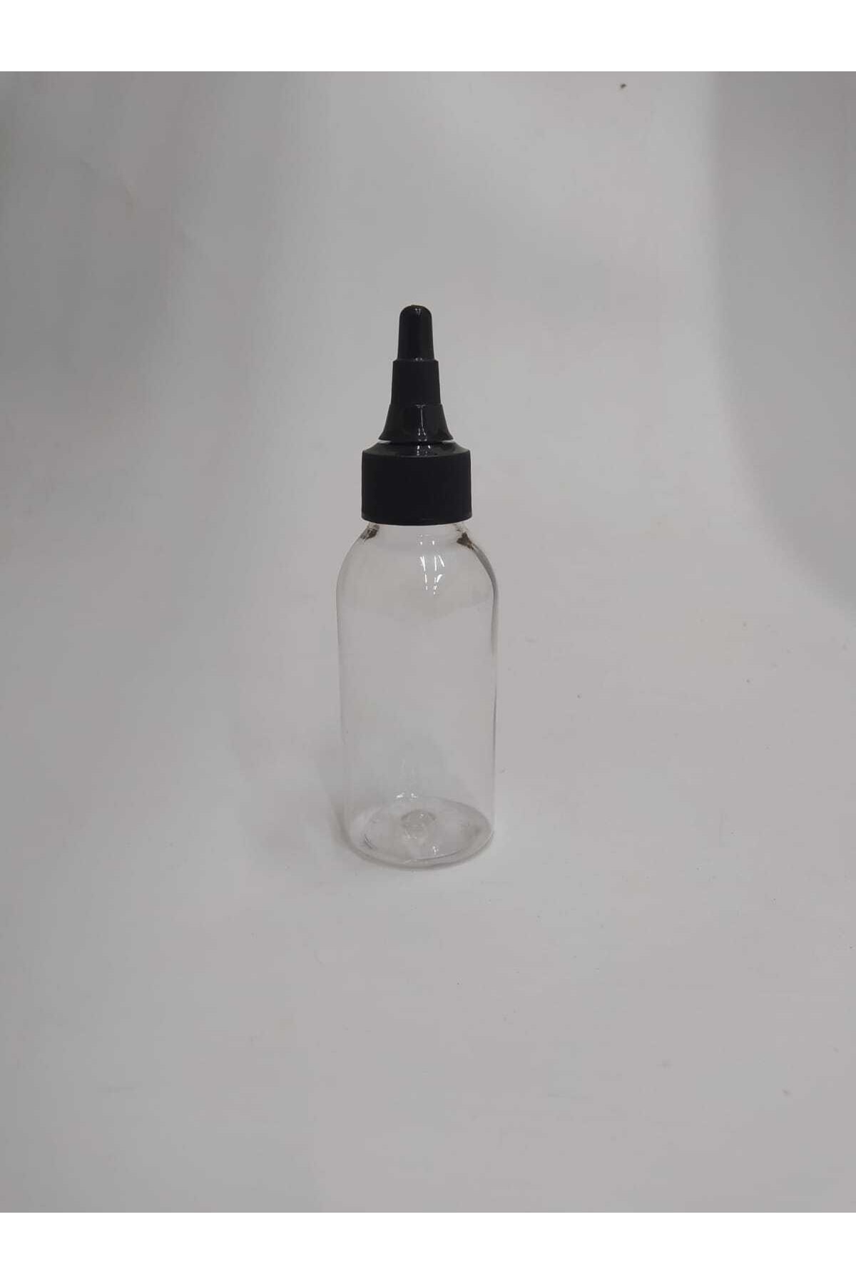 SECRON Şeffaf Plastik 100 ml Boş Şişe Siyah