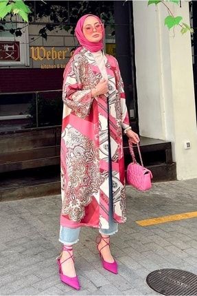 22y2533 - Gül K. - Etnik Desenli Kimono