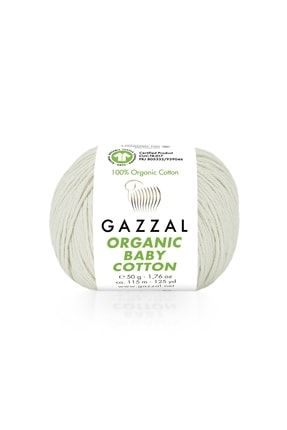 (5 Adet) Organic Baby Cotton %100 Pamuk El Örgü Ipliği 5x50 Gr 436-krem GAZ0001