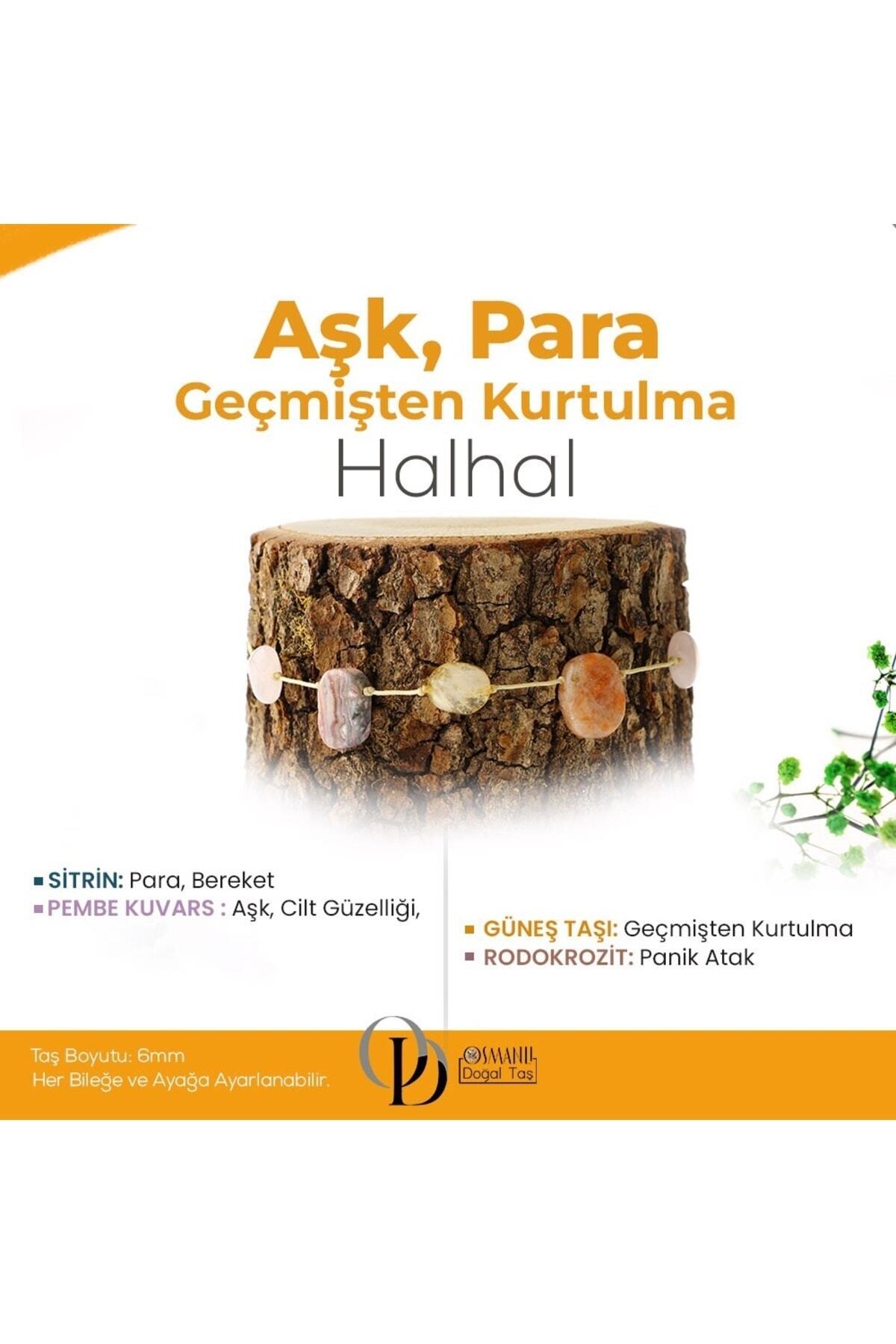 OSMANLI DEĞERLİ TAŞ Sertifikalı Sitrin, Pembe Kuvars, Güneş Taşı, Rodokrozit Doğaltaş Halhal 6 Mm, B931