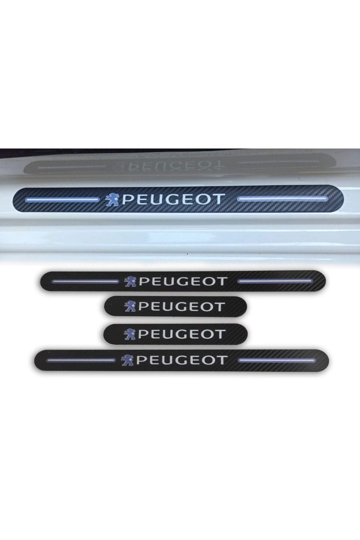 Lazer Store Peugeot 407 Compatible Carbon Door Sill Set of 4