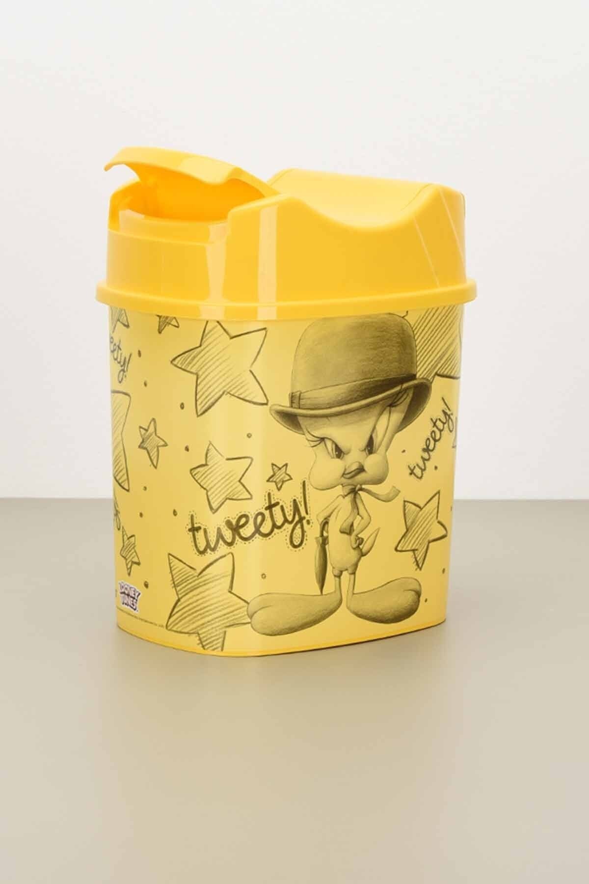Tuffex-Licensed Swallowing Children's Dustbin with Lid 5.5 Lt - Tweety 3