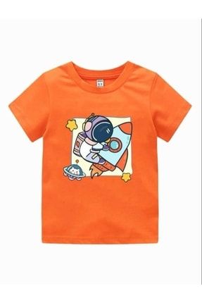 Çocuk Kız/erkek Astronot Baskılı Oversize T-shirt astronot-