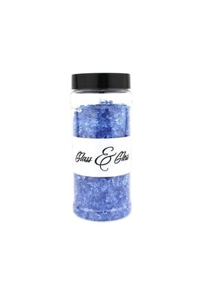 Glass & Gloss Epoksi Reçine Için Renkli Cam Kırıkları Mavi Renk 500 Gr 4 - 8 Mm Transparan_4/8_500gr