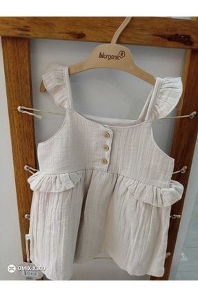 Kız Çocuk Taş Rengi Summer Müslin Elbise 76030