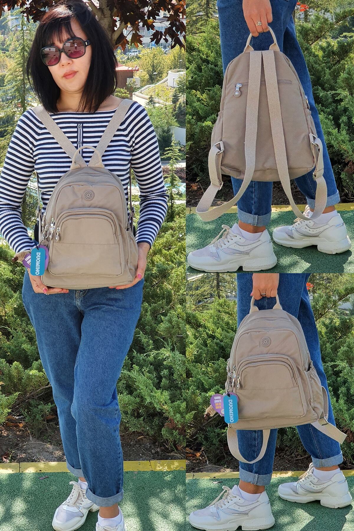 کوله پشتی زنانه بژ NEMO GROUP | nemobags251klinkırfcmegastoregroup اورجینال - تصویر 4