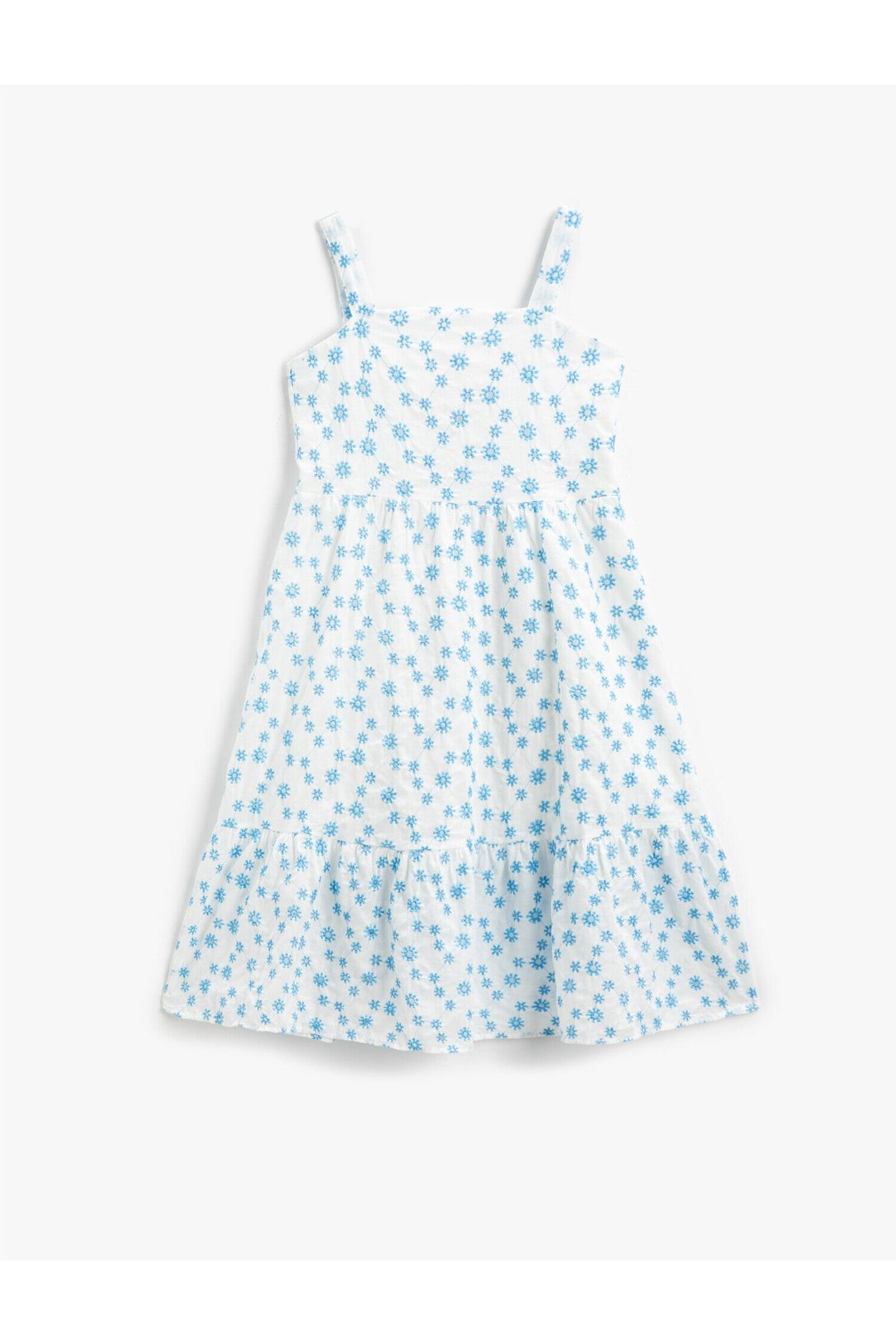 Koton Kleid Blau Gerüschter Saum