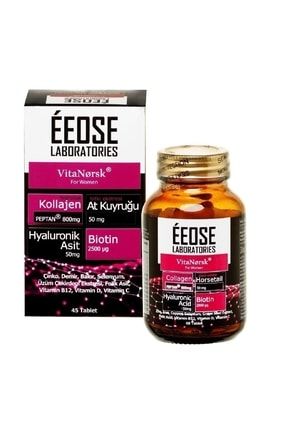 Eeose Collagen Tablet Kollajen + Hyaluronik Asit + Atkuyruğu + Biotin + C Vitamini 45 Tablet (eos101 7777200020681