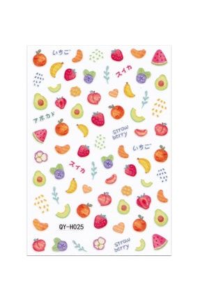 Renkli Meyveler Tırnak Dövmesi Tırnak Sticker QY-H025