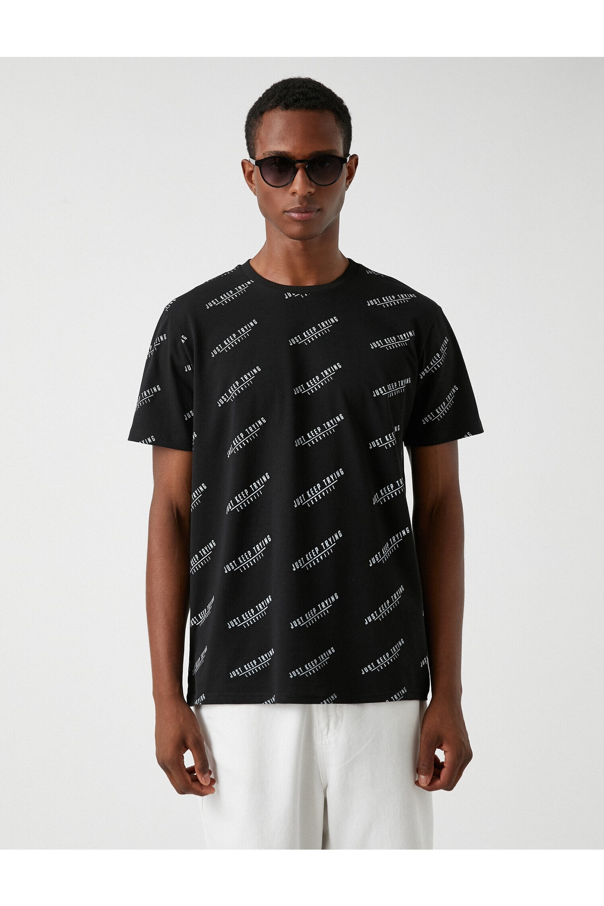 تیشرت مردانه مشکی کوتون | 3WAM10054HK اورجینال - تصویر 3