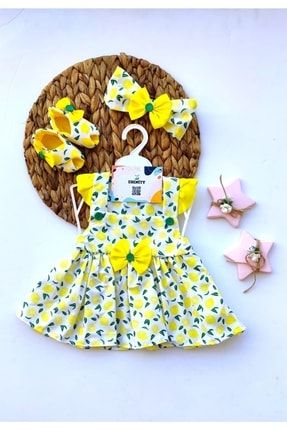 Özlem Bebe Kız Bebek Limon Modelli Elbise Takımı ERAY3
