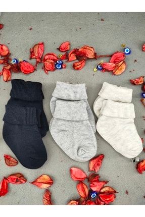 Düz 6'lı %100 Cotton Erkek Bebek Çorabı 0-1-2-3-4-5-6 Ay x504