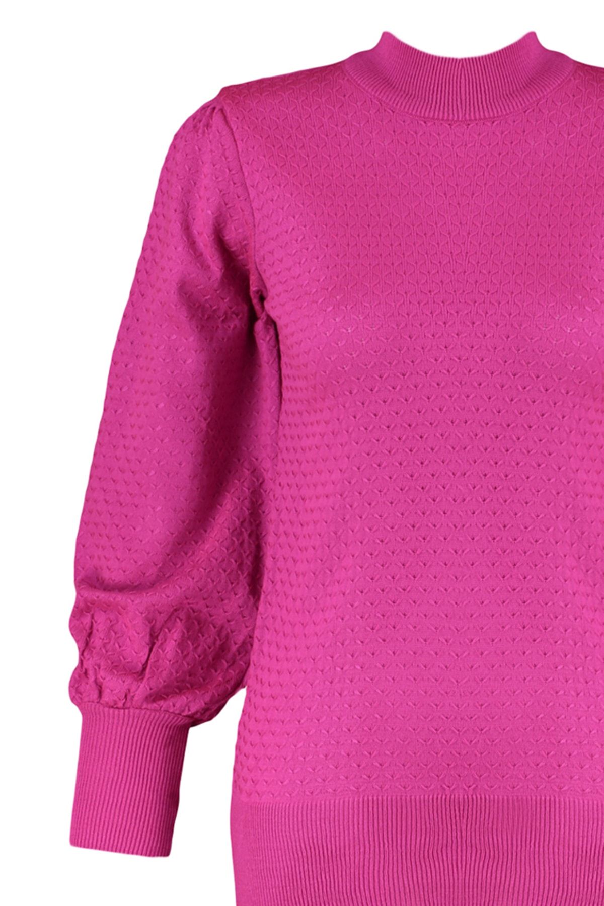 Trendyol Collection-Pulover tricotaj cu guler fucsia TWOAW21KZ0817 8
