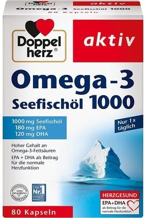 Doppelherz Sea Fish Oil Omega-3 1000 For A Heart-friendly Diet, 80 Capsules 486513846513
