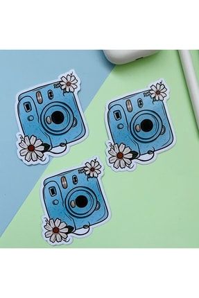Çiçekli Kamera Sticker 3 Adet 150