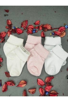 Kıvrık 6'lı Kız %100 Cotton Bebek Çorabı 0-1-3-4-5-6 Ay Standart x502