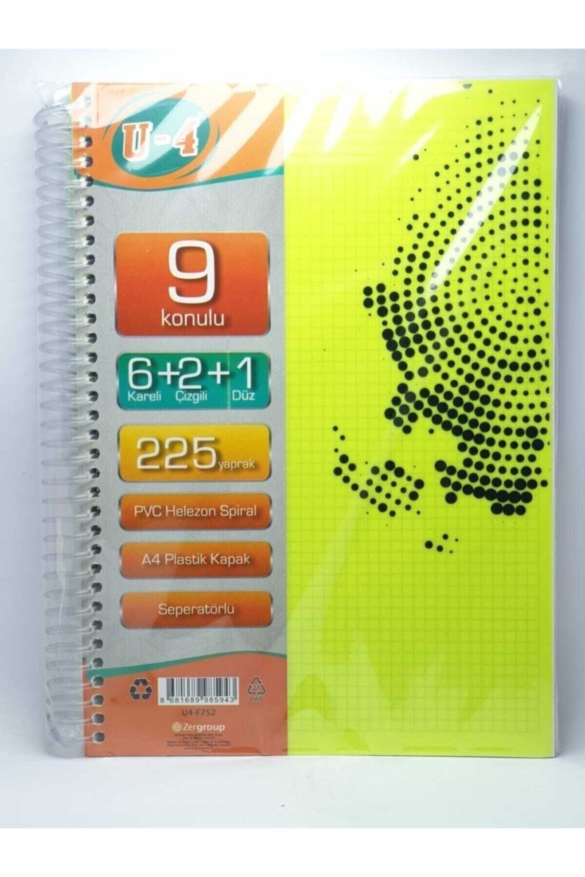 Janissary-6+2+1 Sectioned 225 Sheets A4 Lettered Bookmark Notebook 6 Plaids 2 Lines 1 Unlined Multi-Notebook 1