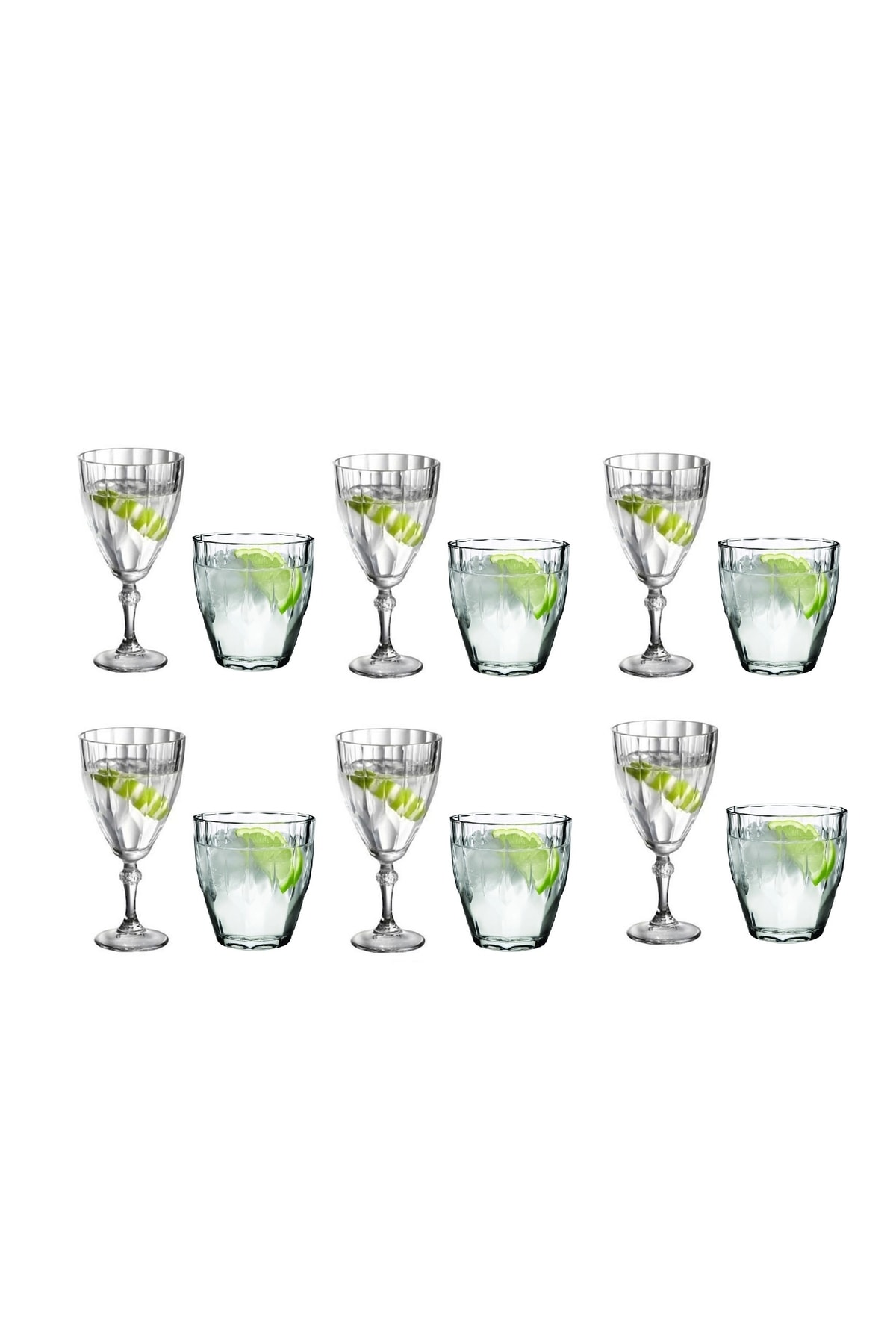 Water Glass Set Diamond Glass Water Glass Set 12 Pieces