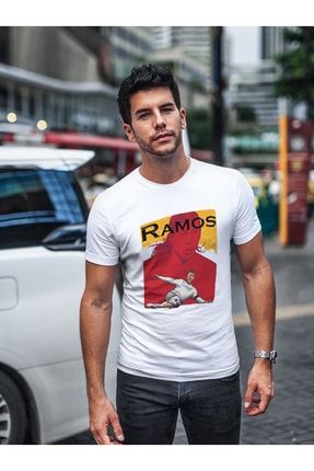 Sergio Ramos Real Madrid Ispanya Efsane Futbolcu Baskılı T-shirt PNRMTSHRT02737