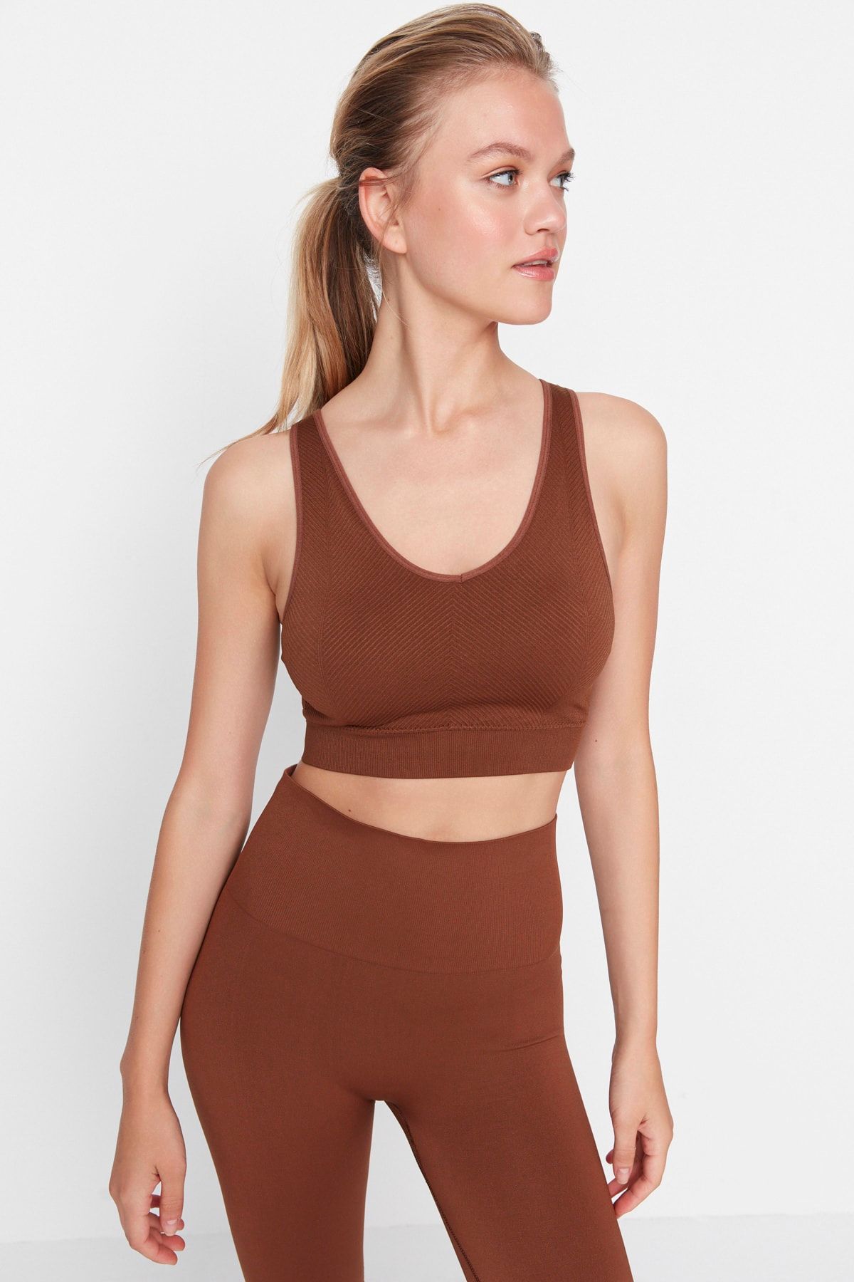 Trendyol Collection Brown Seamless/Seamless Supported Diagonal