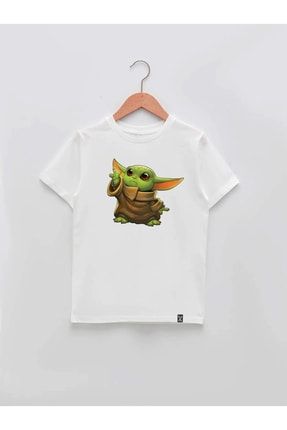 Baby Yoda Tasarım Baskılı Unisex Çocuk Tişört 54mym866