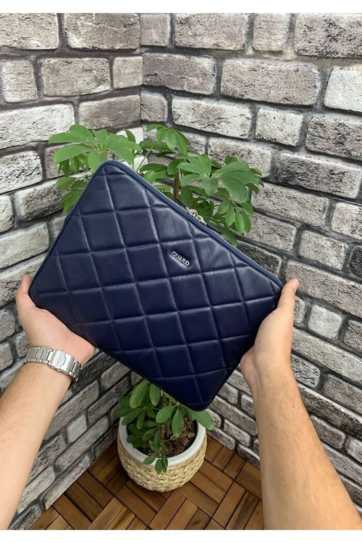Large blue clutch bag store