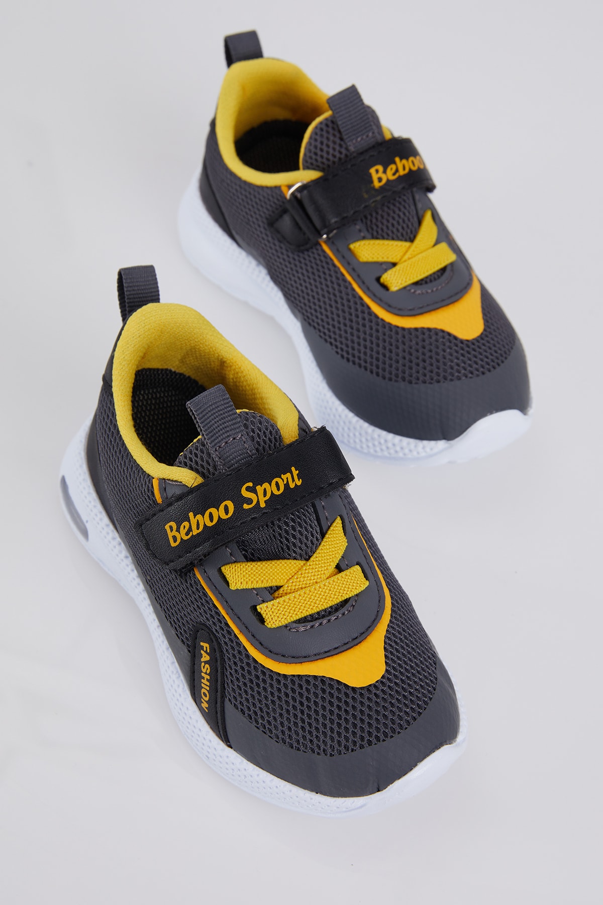 Tonny Black Unisex Füme Sarı Nefes Alabilen Kumaş Cırtlı Spor Ayakkabı