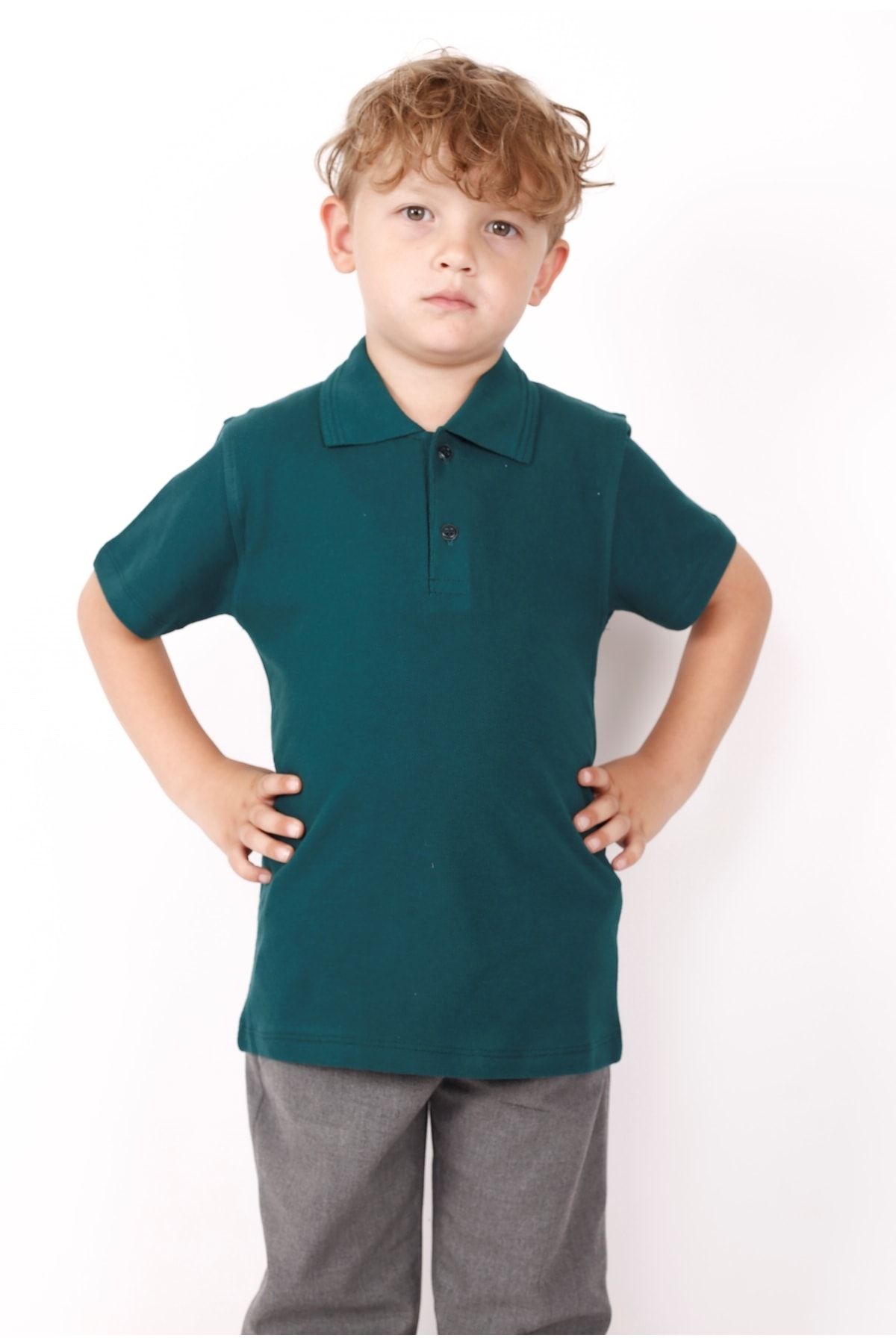 FATELLA Unisex Children s Short Sleeve Normal Pattern Comfort Polo