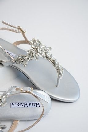 Maia Gümüş Taşlı Sandalet maia-sandals