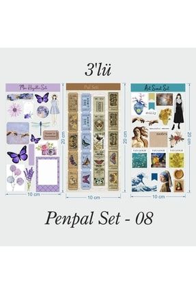 Penpal Set-8 58 Adet Sticker Kiti Bullet, Vintage, Journal Set Penpal Paper Stationary Letter penpal8