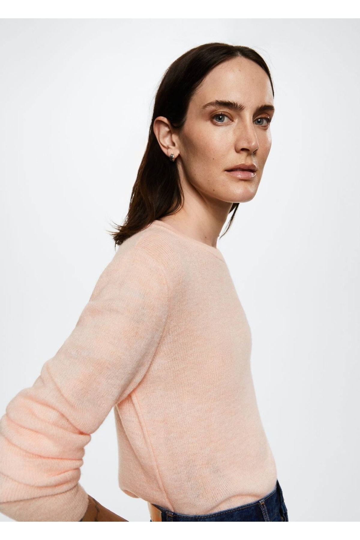 بافت و پلیور زنانه صورتی منگوMANGO | 37013853 اورجینال - تصویر 5