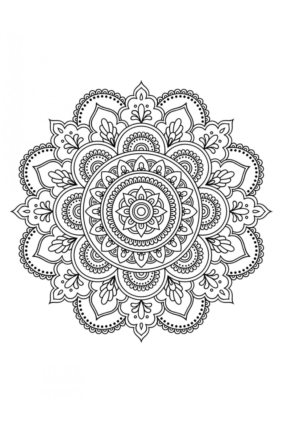 Artdeco 30X40 Cm Desenli Tuval Mandala 1