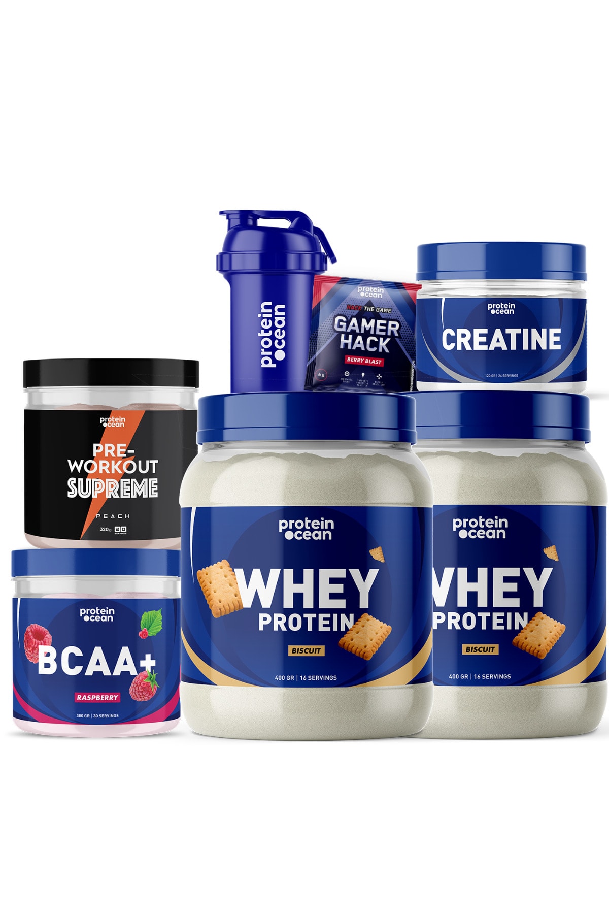 Proteinocean Fıtness Paketi Large - Bisküvi Ahududu