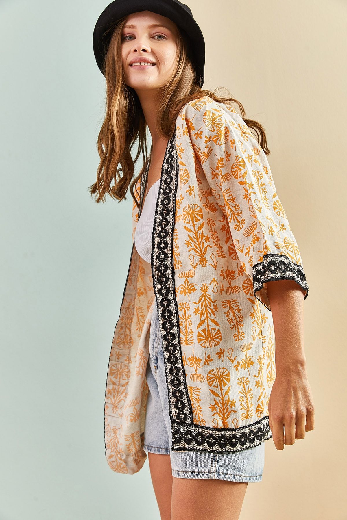 Bianco Lucci Kimono & Kaftan Gelb Oversized