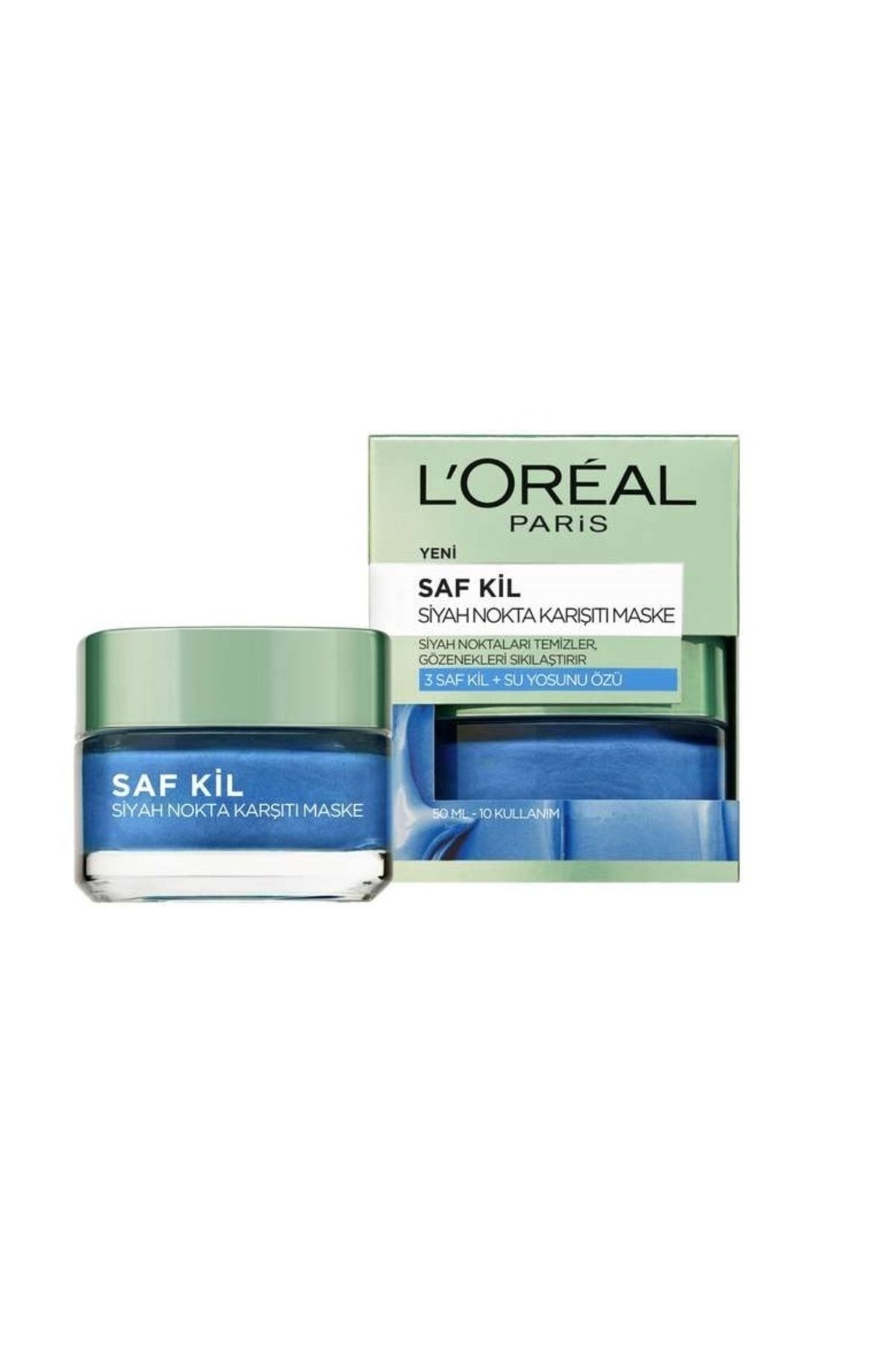 L'Oreal Paris Saf Kil Siyah Nokta Karşıtı Maske 3 Saf Kil + Su Yosunu Özü 50 Ml