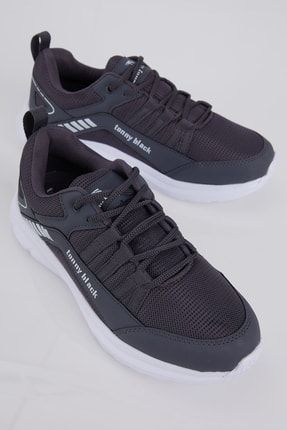 Unisex Füme Bağcıklı Rahat Kalıp Nefes Alabilen Kumaş Sneaker TBKA05