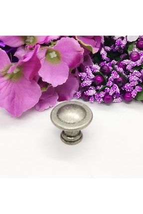 5 Adet Roy Düğme Modern Kulp Çekmece Dolap Vestiyer Mutfak Kulbu Antik Gümüş KS121.70.371