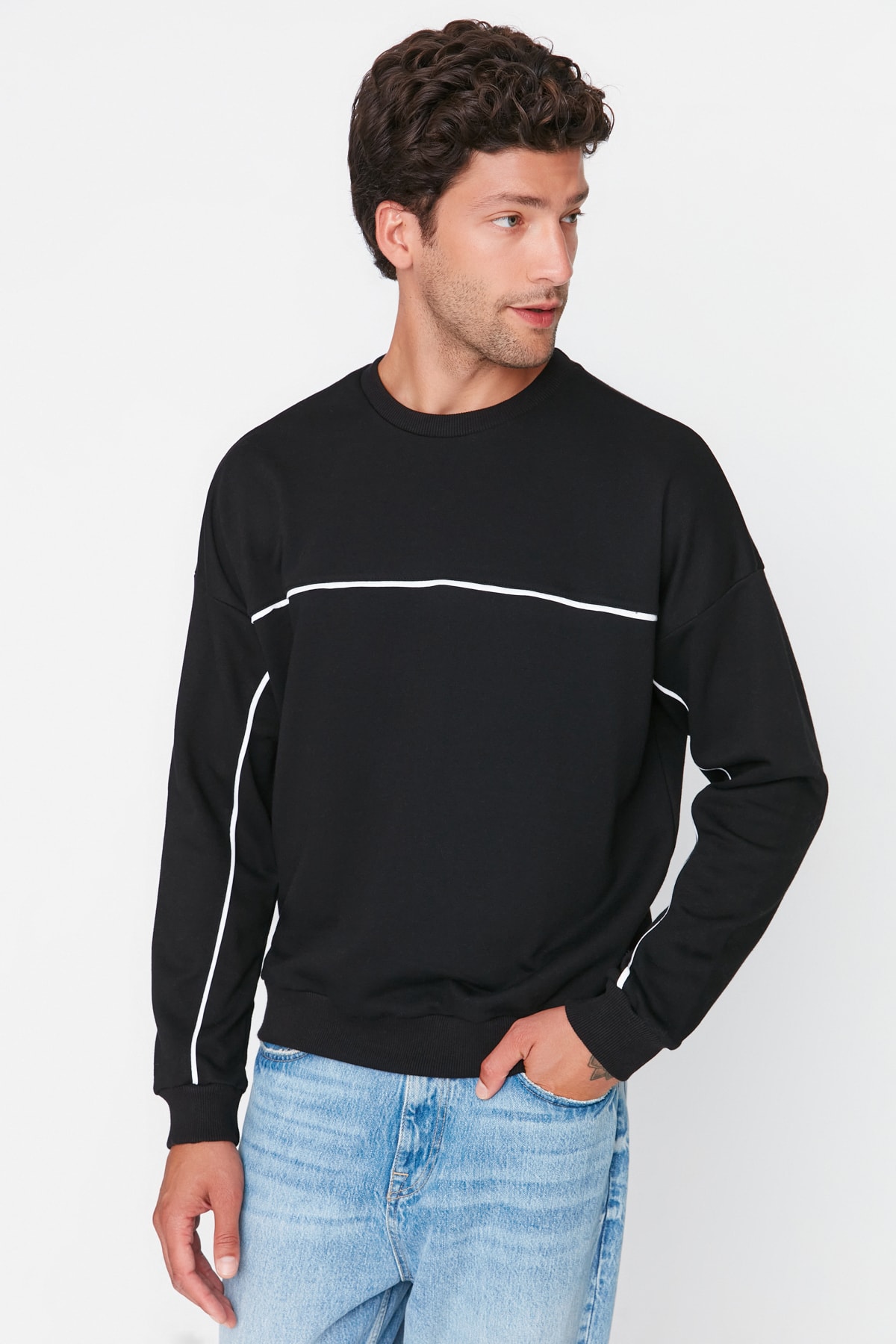 Trendyol Collection Sweatshirt Schwarz Oversized Fast ausverkauft