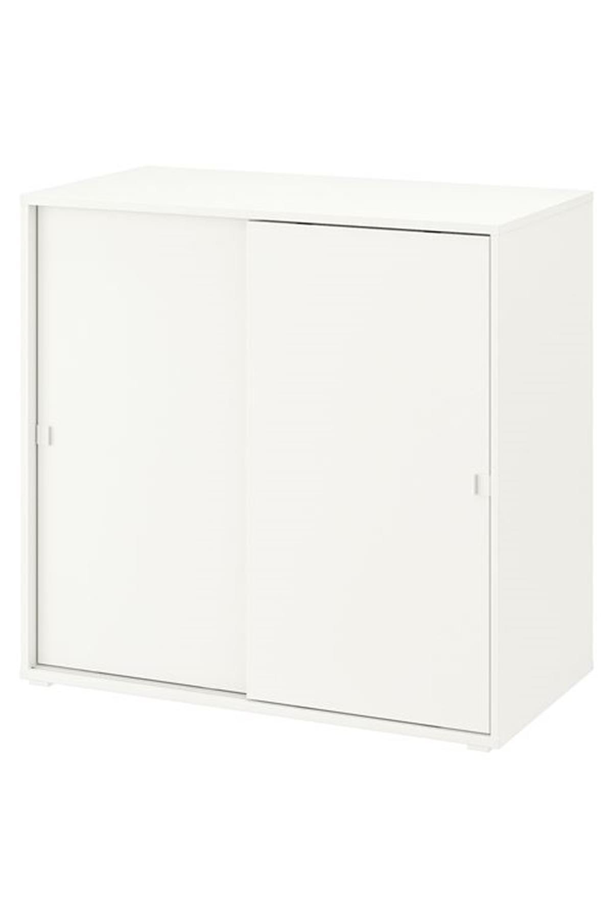 IKEA Vıhals Beyaz Renk Sürgü Kapaklı Dolap 95x47x90 Cm