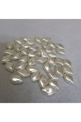 1.kalite Şekilsiz Plastik Lüx Barok Inci Yassı Takı Boncuğu No.7 50gr 14x8mm Krem Dyc0001527439