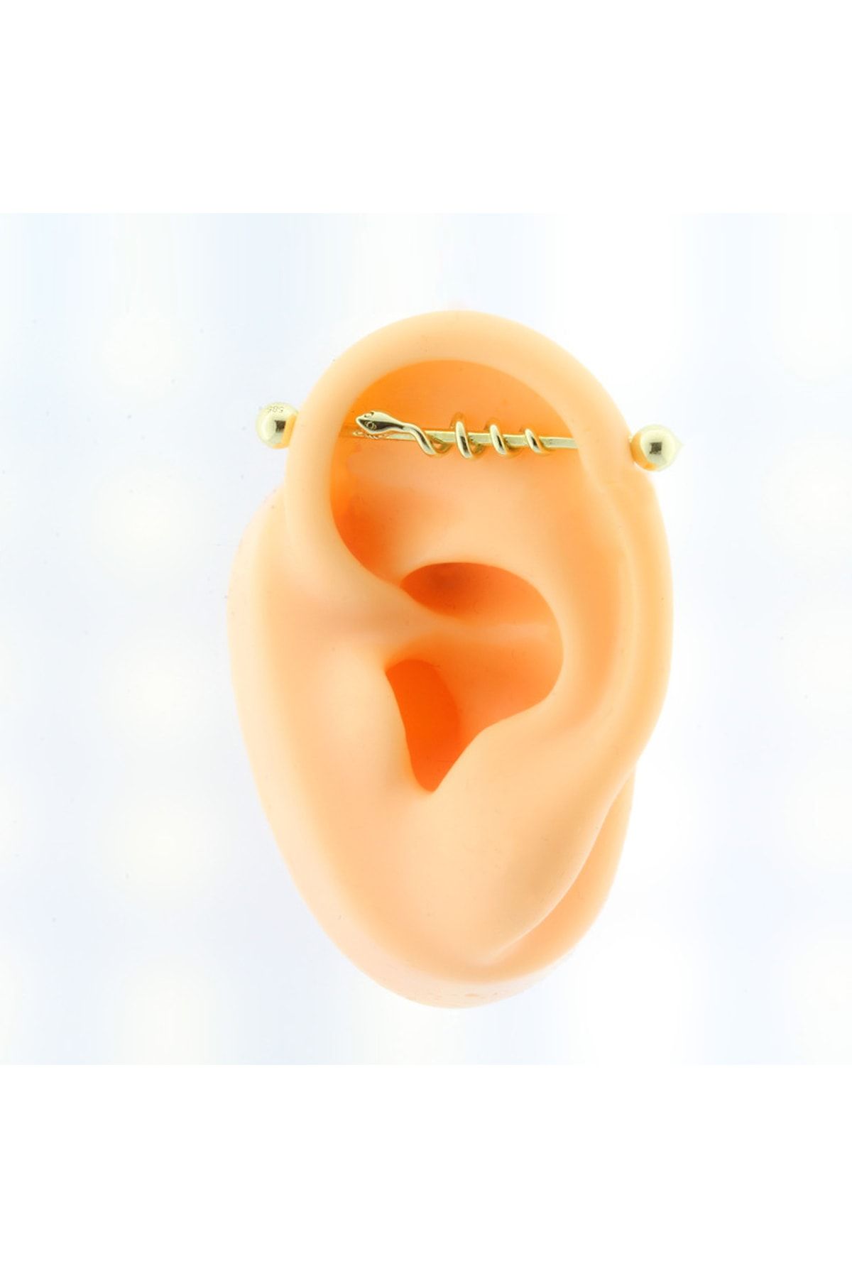 Dianora Piercing-White Gold Bridge Piercing with Snake Motif 2