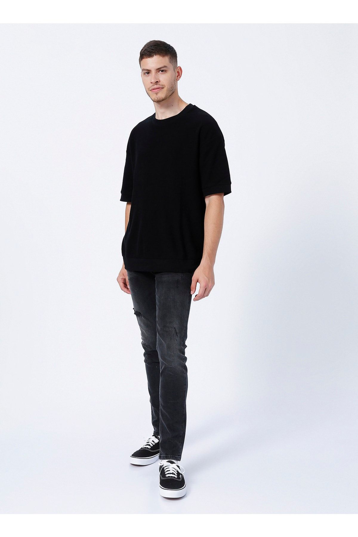 شلوار جین مردانه طوسی با کمر لاغر معمولی 22.01.70.004_xavier Jeans Bad Bear