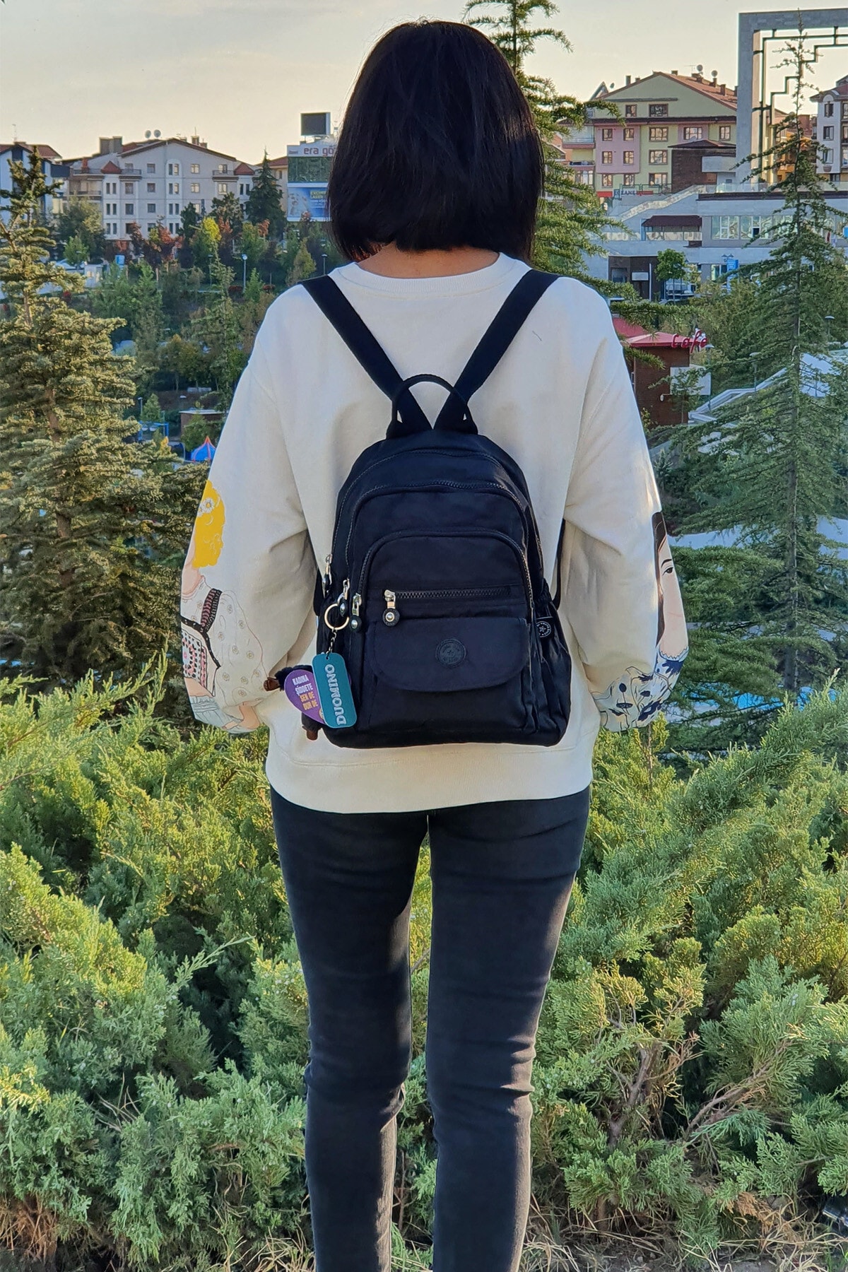 کوله پشتی زنانه مشکی NEMO BAGS | nemobags255 اورجینال - تصویر 6