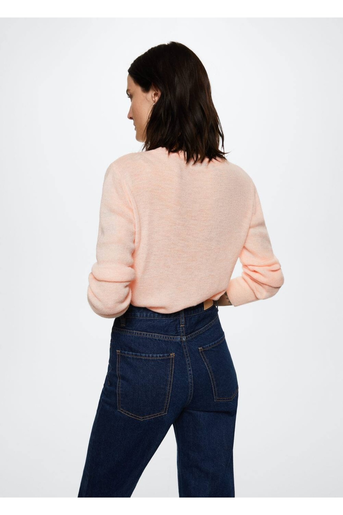 بافت و پلیور زنانه صورتی منگوMANGO | 37013853 اورجینال - تصویر 4