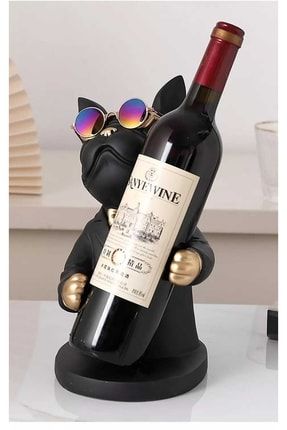 Bulldog Köpek Şaraplık Biblo Şarap Tutucu Dekoratif Şarap Rafı HS0020