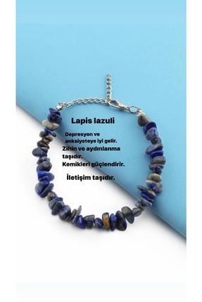 Lapis Lazuli Sertifikalı Doğal Taş Bileklik 1100-0021