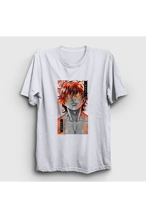 Unisex Beyaz Fire Anime Hanma Baki T-shirt 317590tt