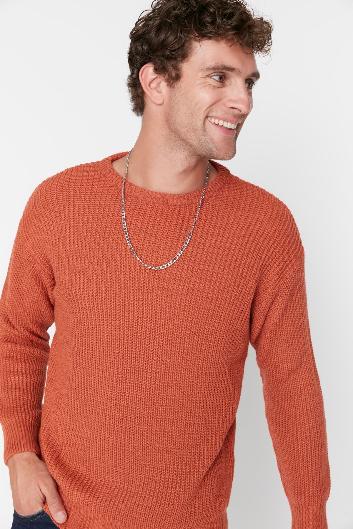 Trendyol Collection Pullover Braun Oversized Fast ausverkauft